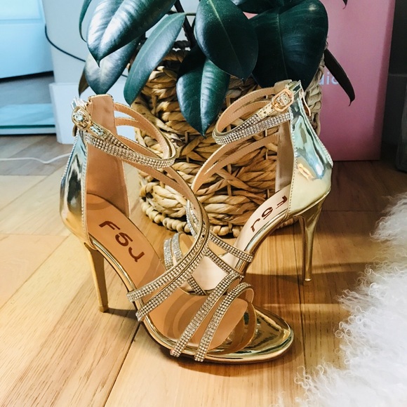 SOLD❣️Evening Shoes Rhinestone Sandals Heels - Picture 5 of 9